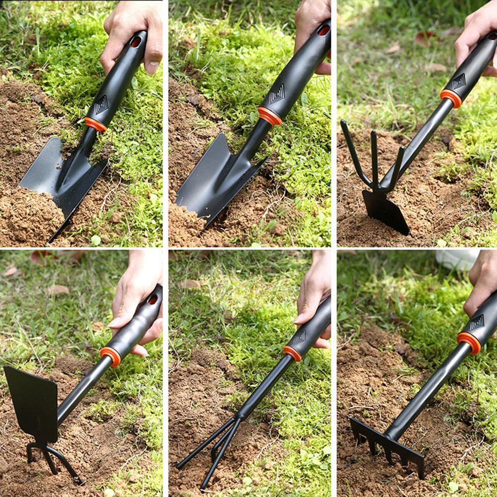 Multifunctional Iron Shovel, Hoe & Rake Gardening Planting, Digging Weeding Tool