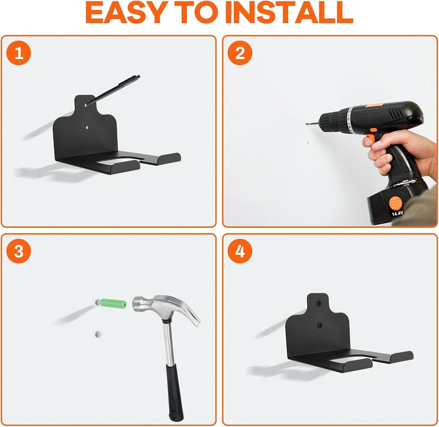 Rust-Resistant Wall-Mounted Garden Tool Hanger – Includes 2 Heavy-Duty Holders