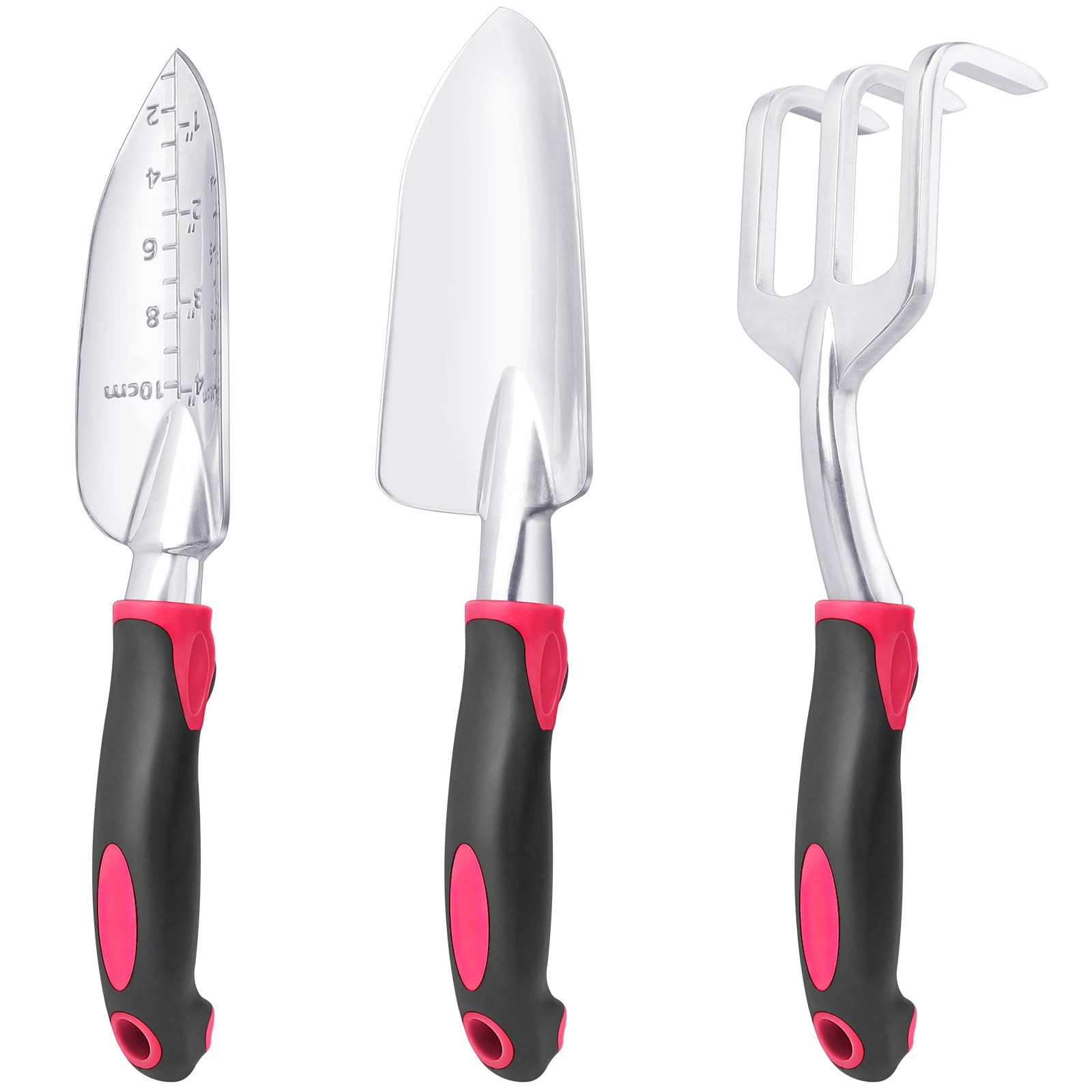Heavy Duty Gardening Tools Set – 3 Pack Shovel, Trowel, Hand Rake