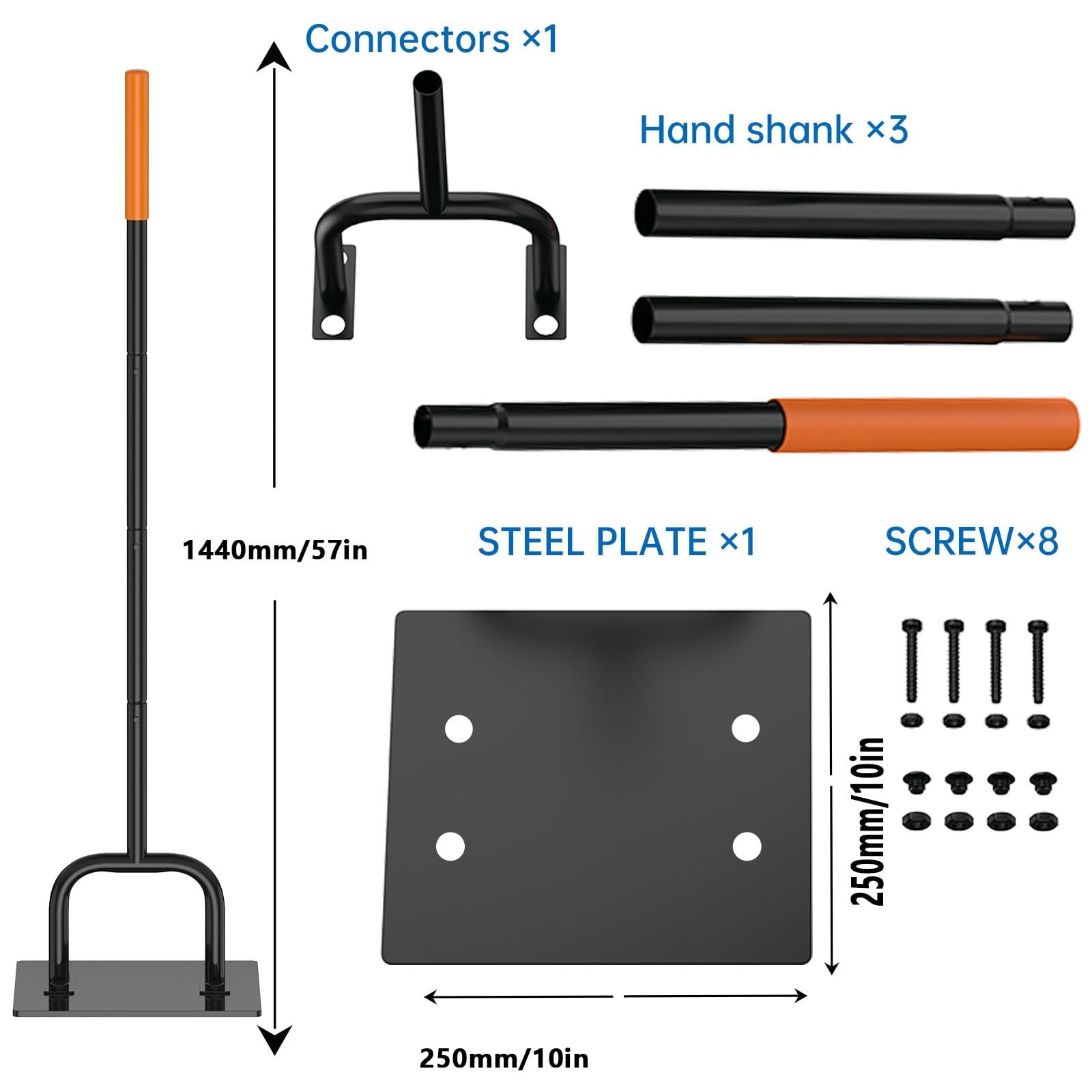 Effort-Saving Ergonomic Garden U-Shaped Steel Tamper, 10 x 10 Inch, 3 Section…