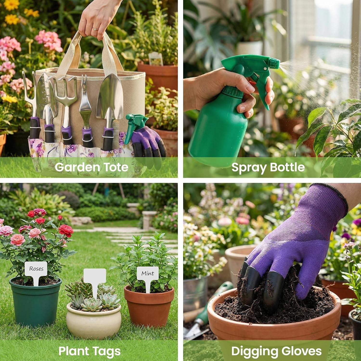 Heavy-Duty Garden Tools Set with Vintage Tote – Effortless Gardening Experience