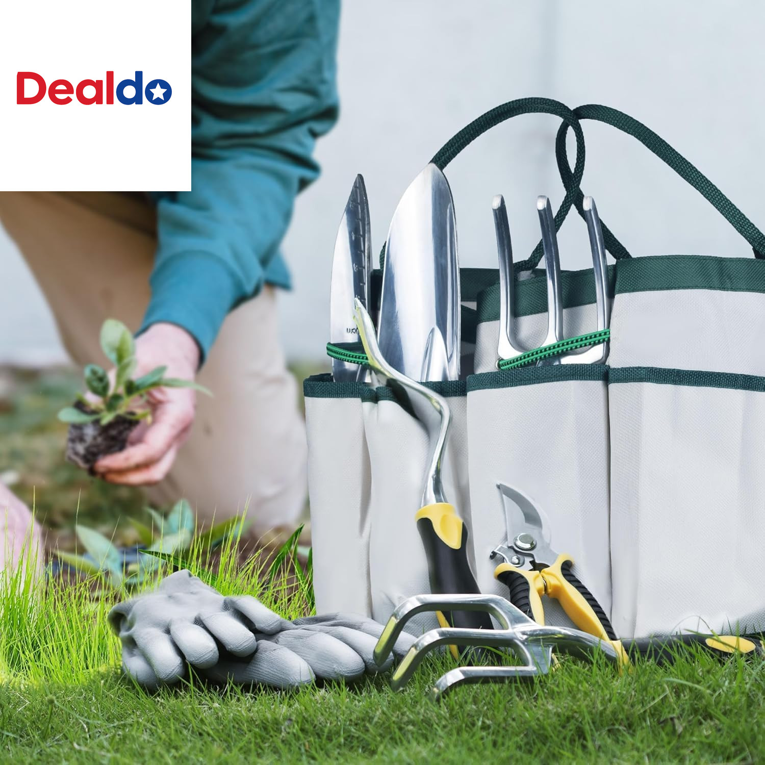 Garden Tools, 8 Piece Heavy Duty Gardening Tools Set with Non-Slip Rubber Grip,