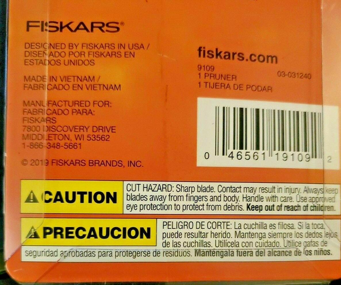 Fiskars Branches & Stems 5/8″ (1.6cm) Pruner #9109