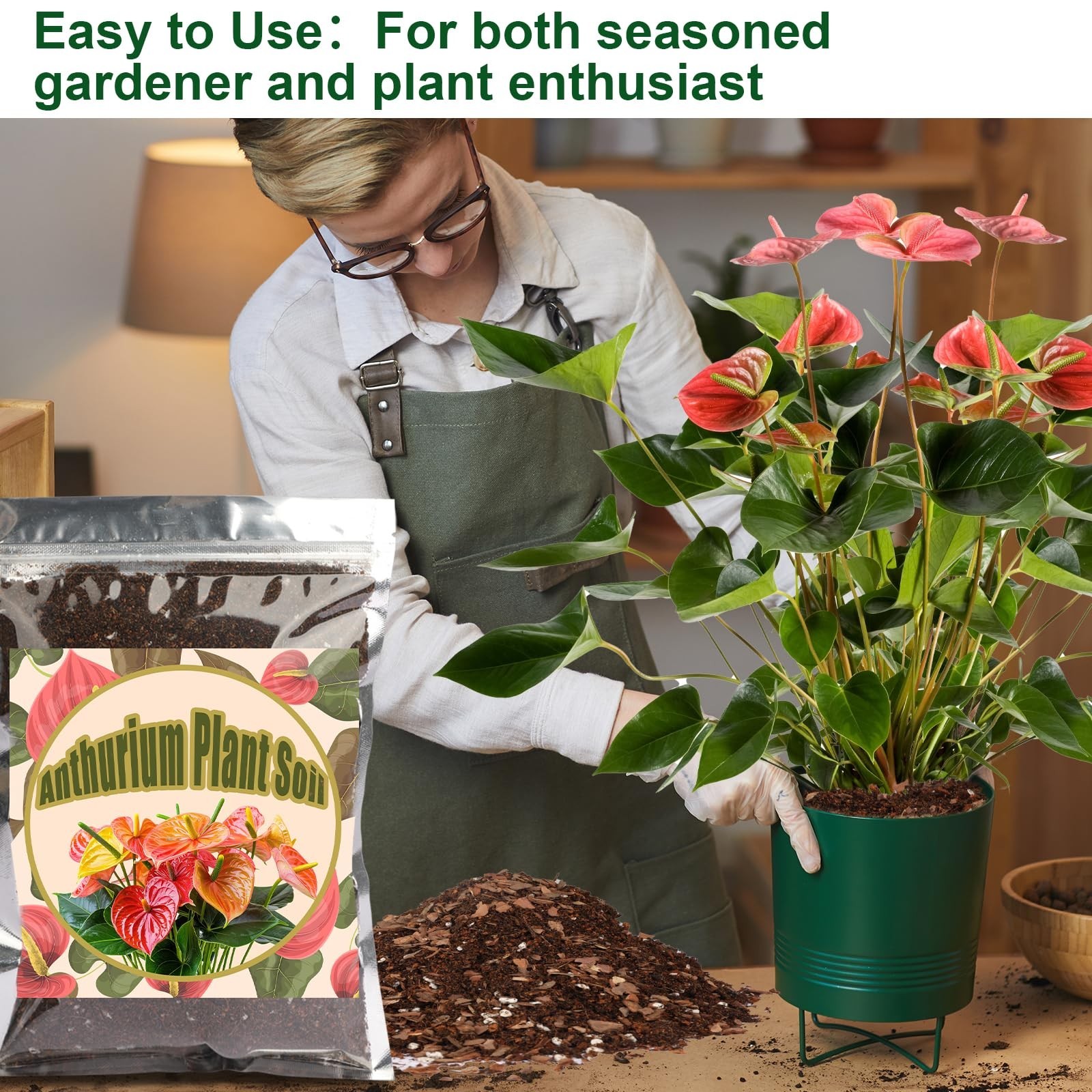 Doter All-Natural Potting Soil for Anthurium & Indoor Plants 1qt – Enhanced D…