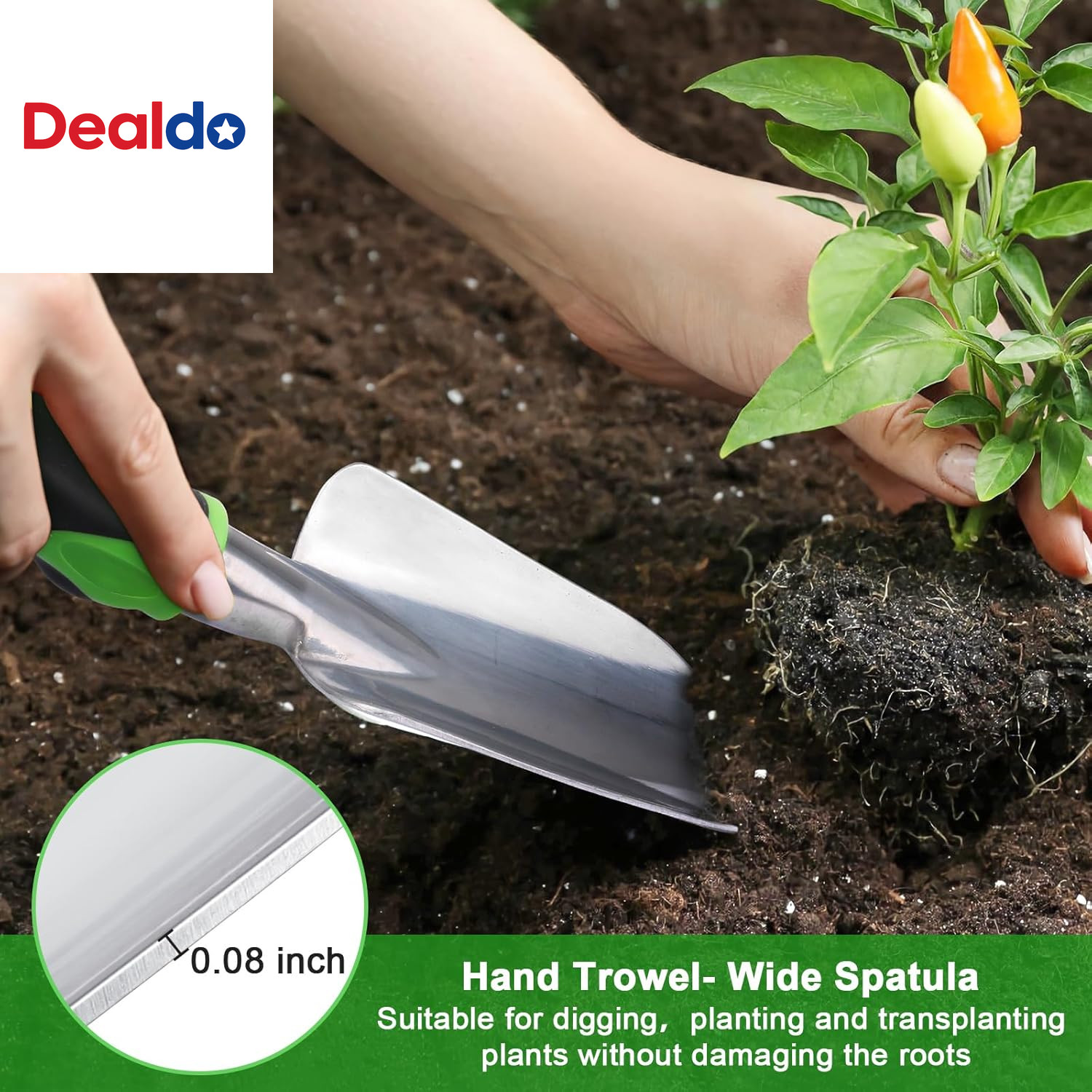 Garden Tools Set, 3 Pack Heavy Duty Gardening Tools Set Include Garden Shovel, T