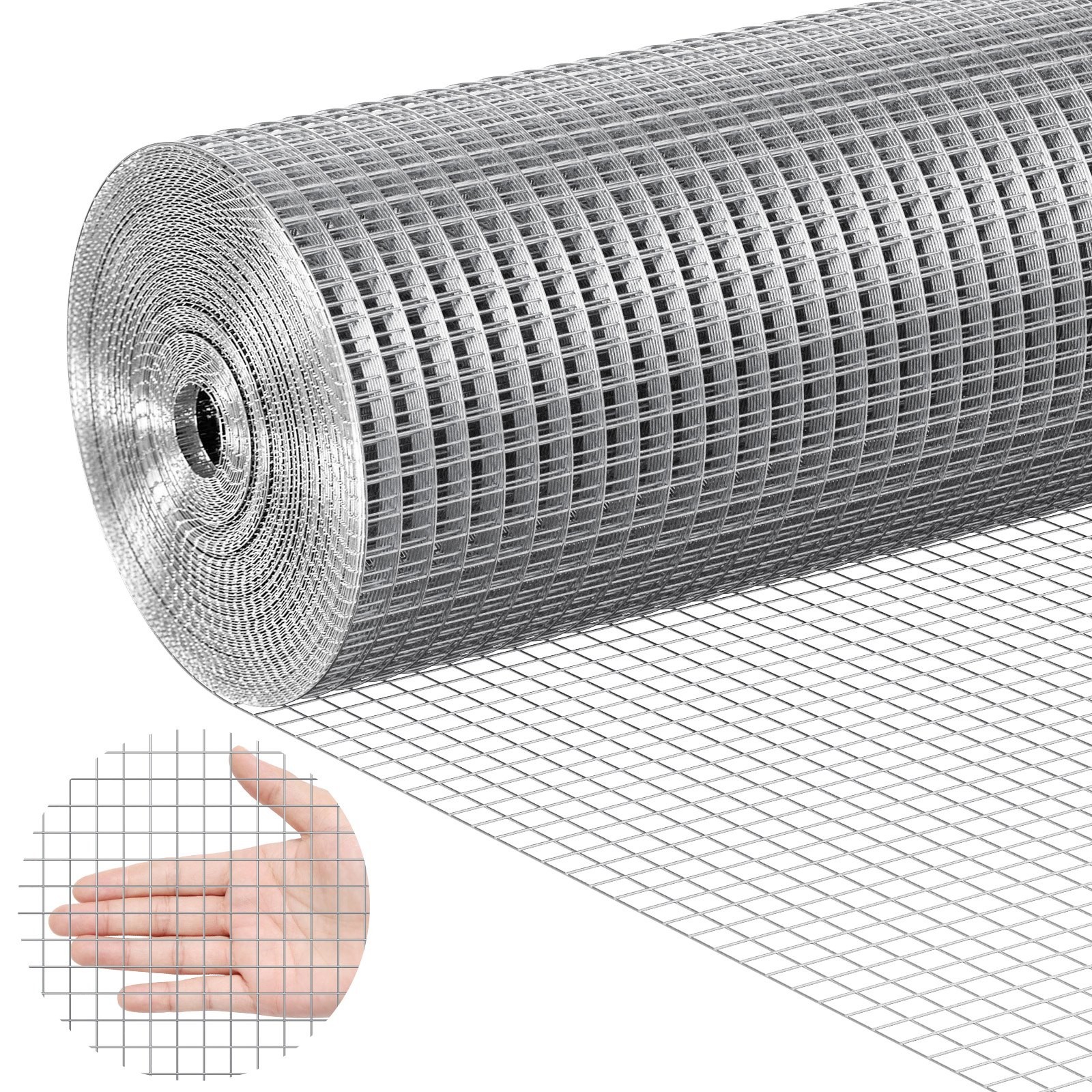 Hardware Cloth, 1/2 inch 24in x 100 ft 19 Gauge, Hot Dipped Galvanized Wire Mesh