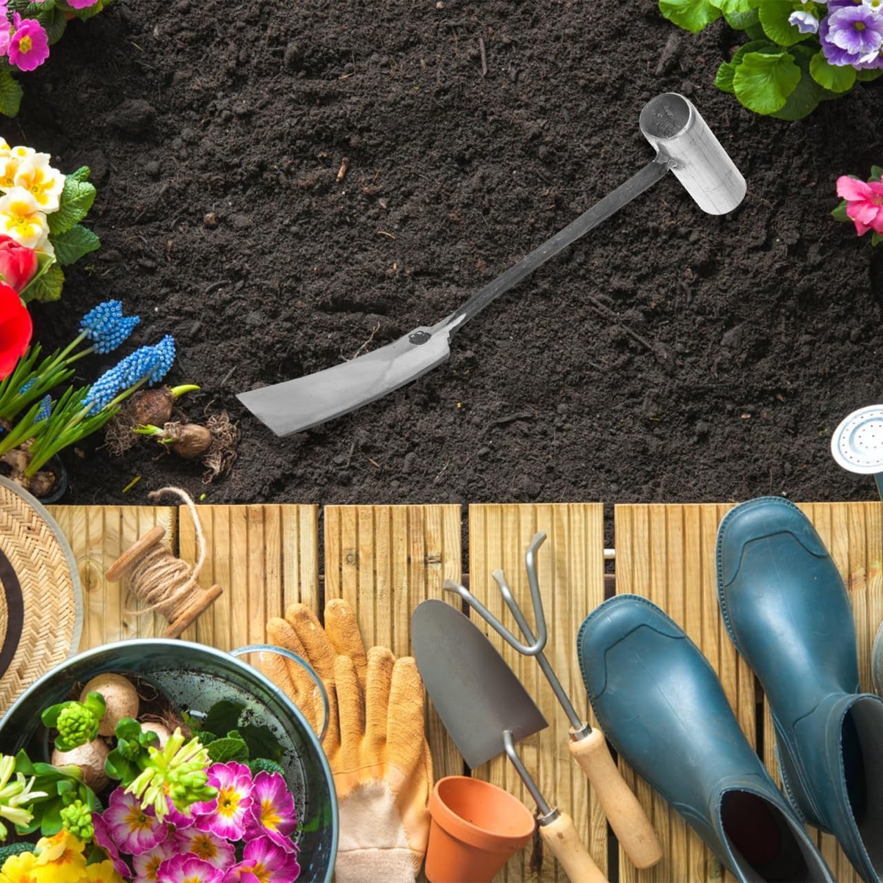 Gardening Trowel 10.23In Metal Garden Shovel for Digging Weeding Transplanting