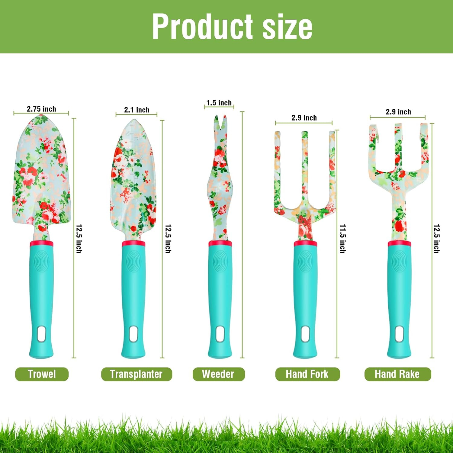 Garden Tools Set 10 Piece Heavy Duty Floral Garden Tool Set Gardening Gifts for