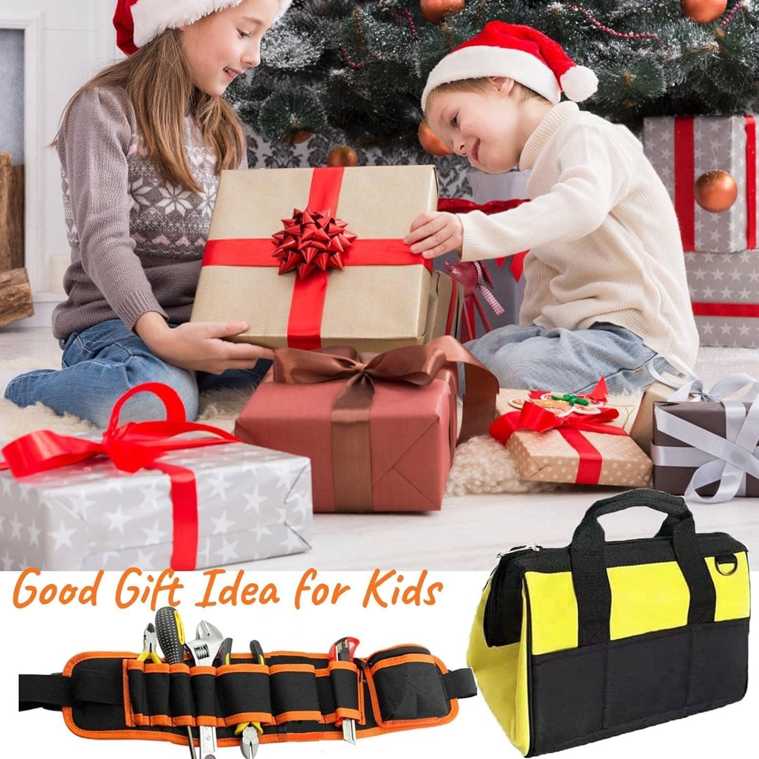 Kids Tool Set, Kids Real Tool Set with Tools Bag, Tools Belt, Hammer, Screwdr…