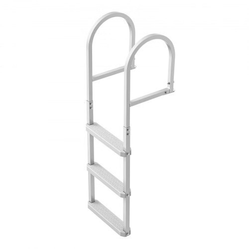 Removable Dock Ladder, 3 Steps, Aluminum Alloy Pontoon Boat Swim Ladder, with N