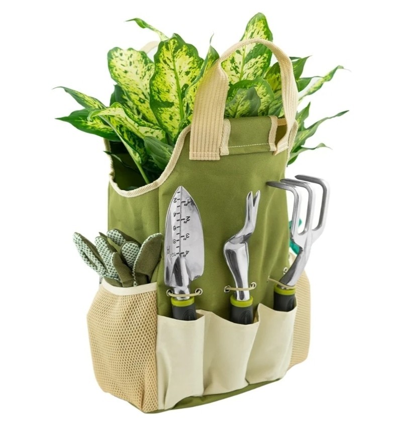 9 Pc Gardening Tool set W/ Gloves & Garden Tote, New/Open Box!!