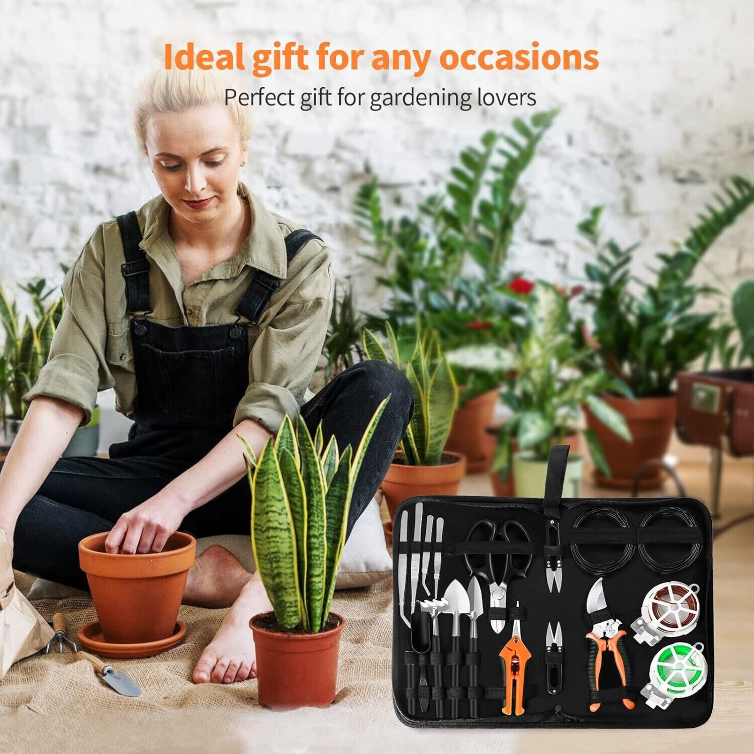 Garden Tool Kit Bonsai Tree Care Training Wire Plant Mat Scissors Pruning Shears