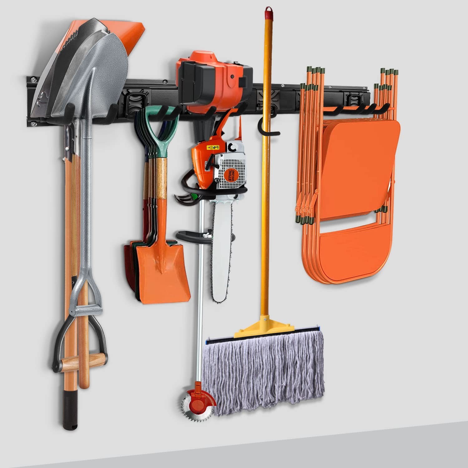 Garden Tool Storage Rack, Outdoor Power Tools Hangers for Garage Wall Organiz…