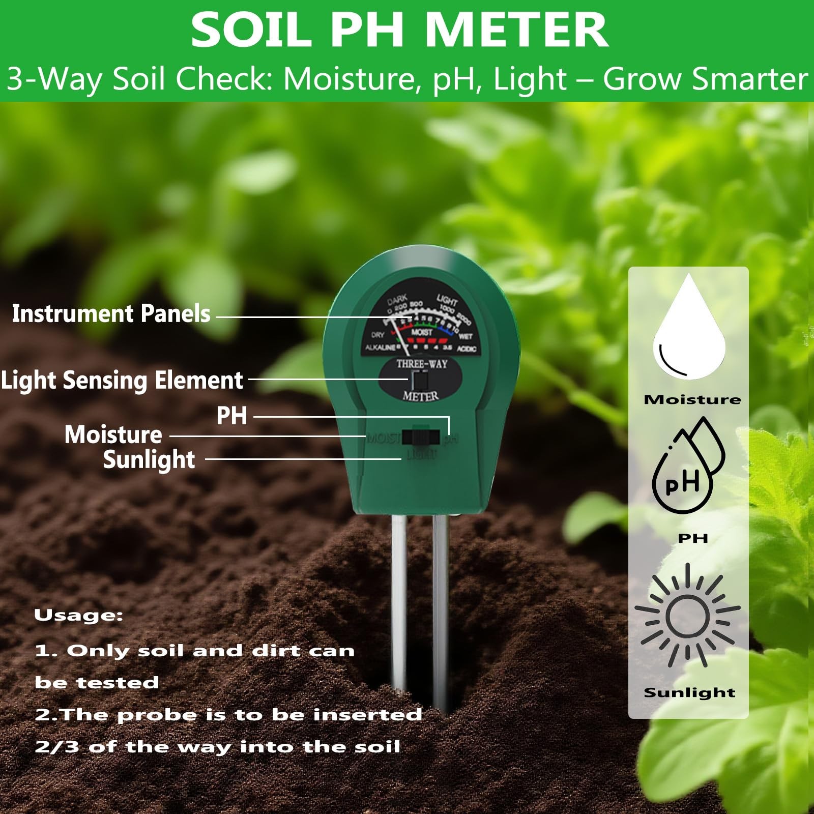 14 PCS Garden Tool Set with Soil Moisture Meter, Stainless Stell Heavy Duty G…