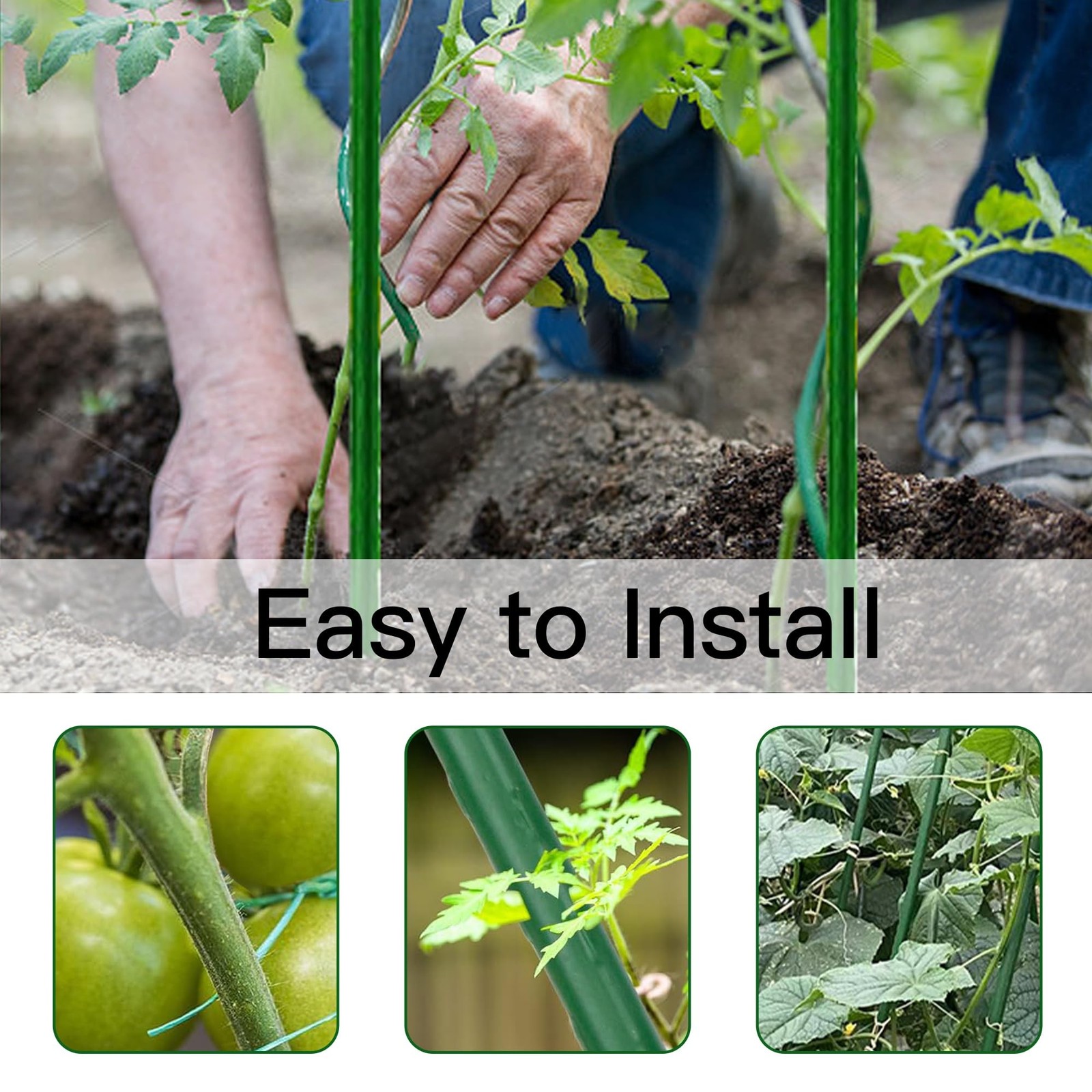 Garden Stakes 3ft, 3 Feet Metal Plant Stakes 30 Pack for Gardening and Farm, …