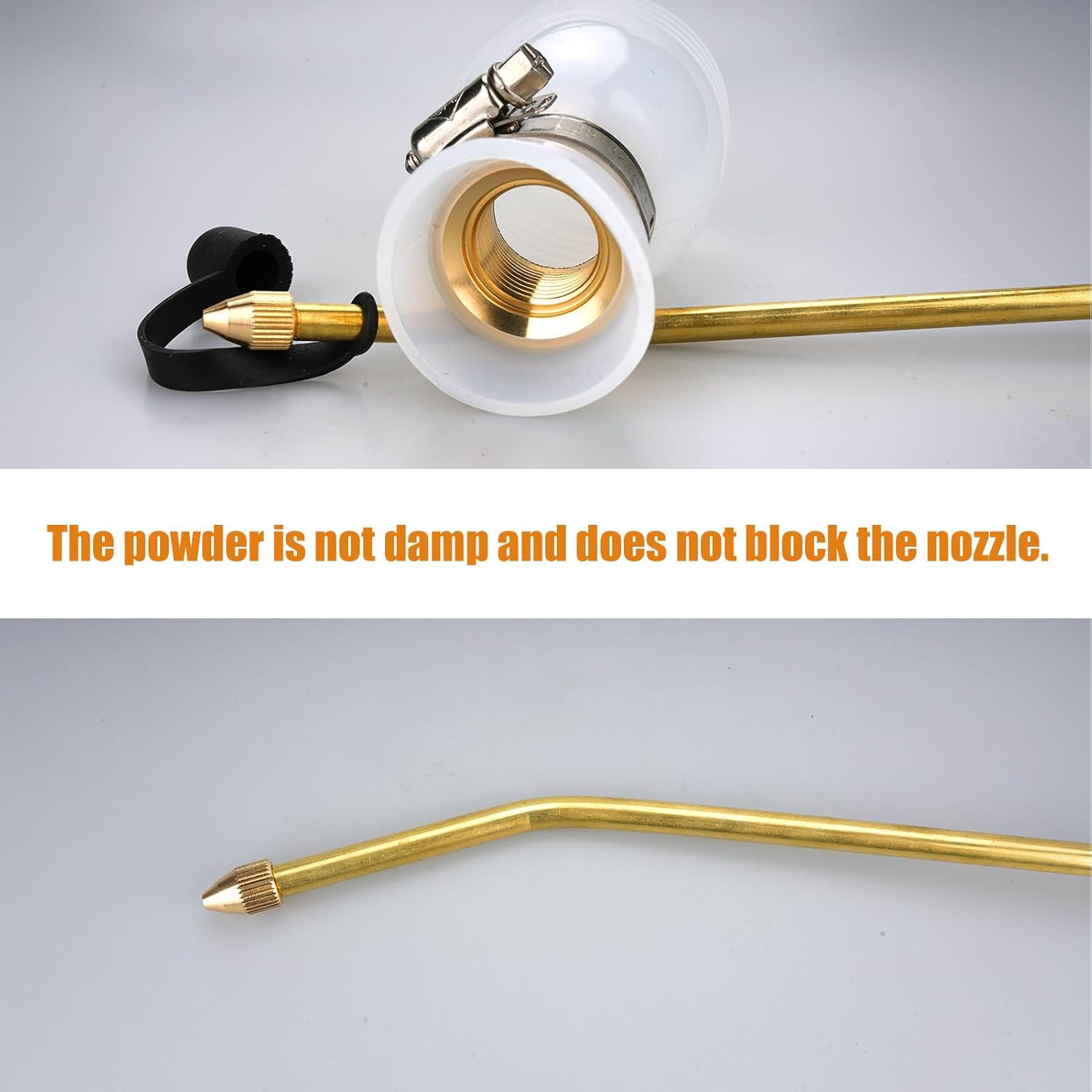 Powder Duster, Powder Nozzle Hand Duster, Powder Applicator with Long Copper Tub