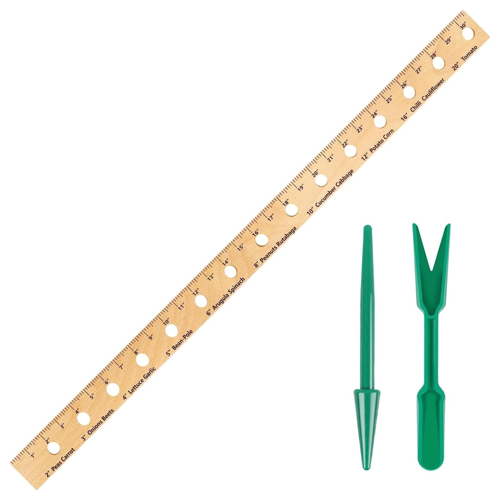 Foldable Plant Ruler Spacer Tool Wooden Seeding Spacing Dibble Garden Yard