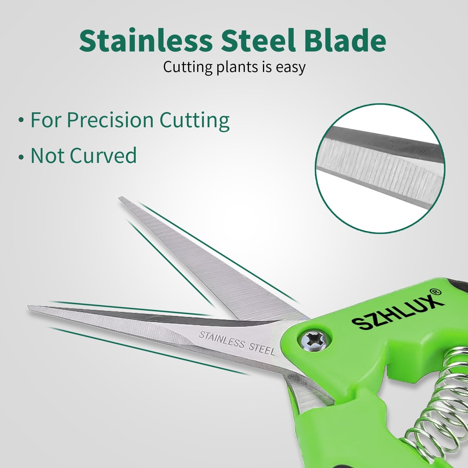 SZHLUX 6.5 Inch Gardening Scissors Hand Pruner Pruning Shears (1, Green) 1