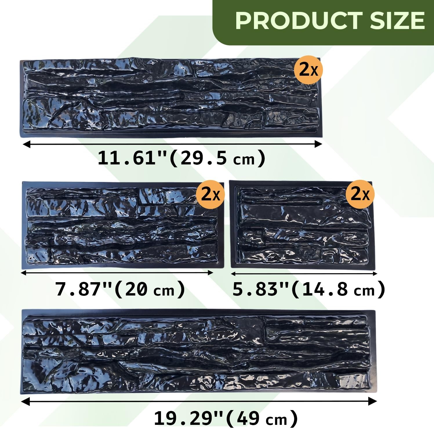 Betonex 7 Pcs Abs 2Mm Flagstone Limestone Natural Stone Mold Plastic Cement