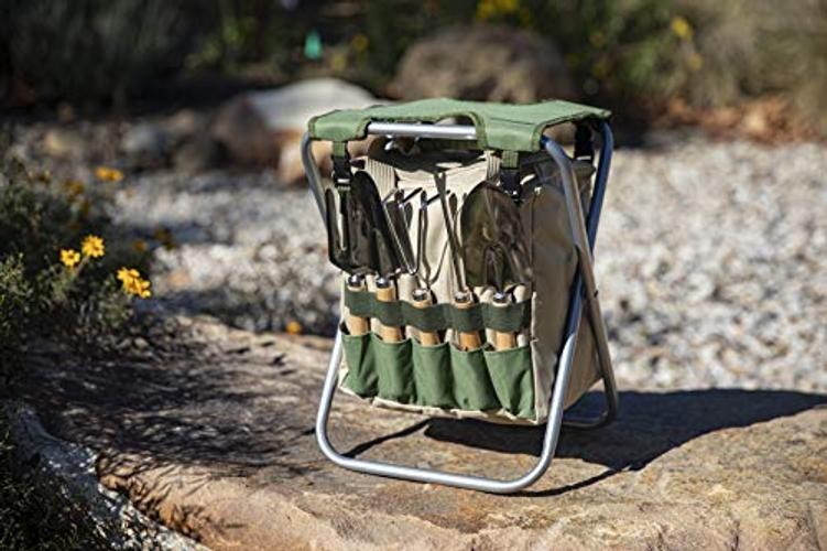 Gardener 5-Piece Garden Tool Set with Tote & Folding Seat – Gardener