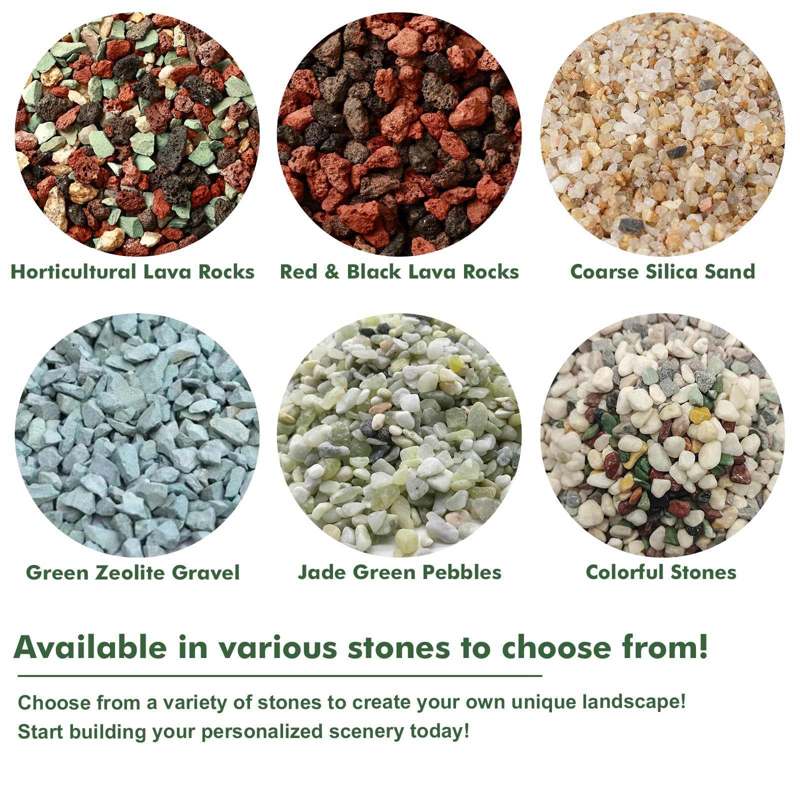 Planterhoma 18 Pounds Mix Horticultural Lava Rocks 3-6 Mm Lava Rocks For Plants
