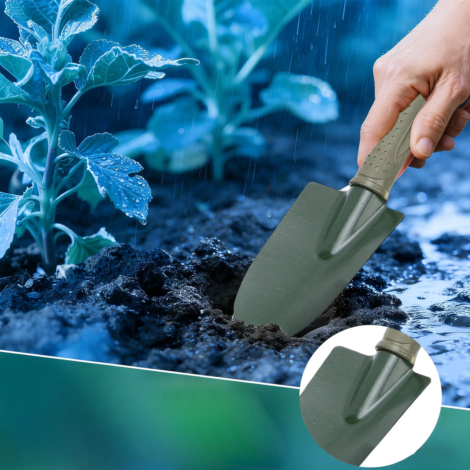 NEW 3 Prong Garden Rake Sturdy Ergonomic Shovel For Gardening